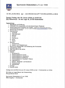 Jahreshauptversammlung 30.01.2026
